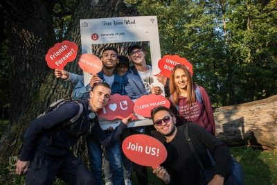 Students in the forest Join us friends forever